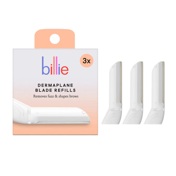 Billie Dermaplane Refill Blades, Nickel-free, Gently Exfoliates Skin, 3 Count.