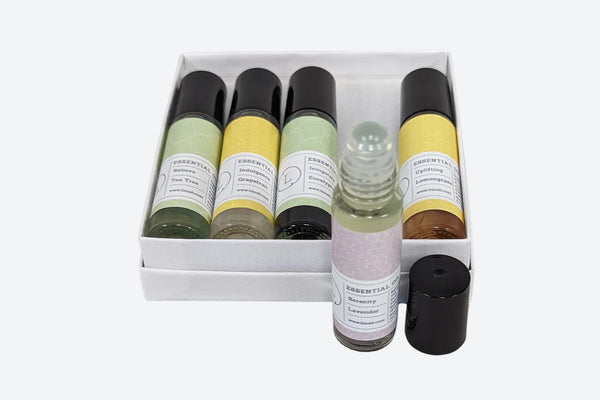 Aptisus Essential Oils Roll-On Set – Infused with Crystals for Wellness