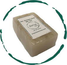 Gentle, all-natural oat pet shampoo bar, 5.8 oz for clean fur.